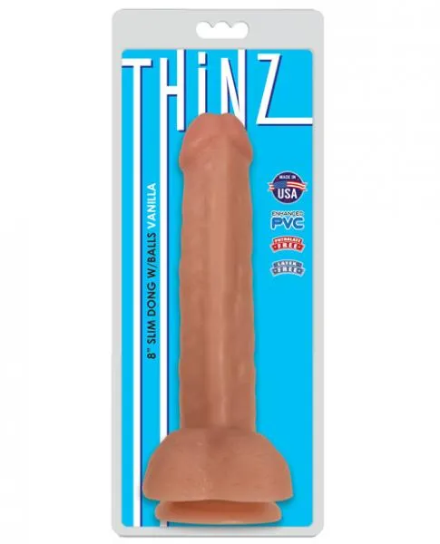Curve Novelties Thinz 8 Inches Slim Dong With Balls Vanilla Beige Dildos Curve Novelties Thinz 8 Inches Slim Dong With Balls Vanilla Beige Dildos