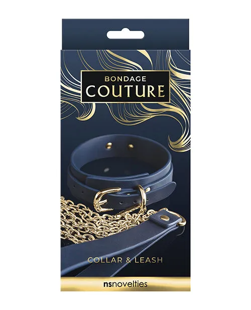 Vibrators Ns Novelties INC Bondage Couture Vinyl Collar And Leash Blue