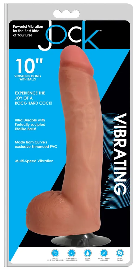 Dildos Curve Toys Jock 10 Inch Vibrating Dong With Balls Dildos Curve Toys Jock 10 Inch Vibrating Dong With Balls