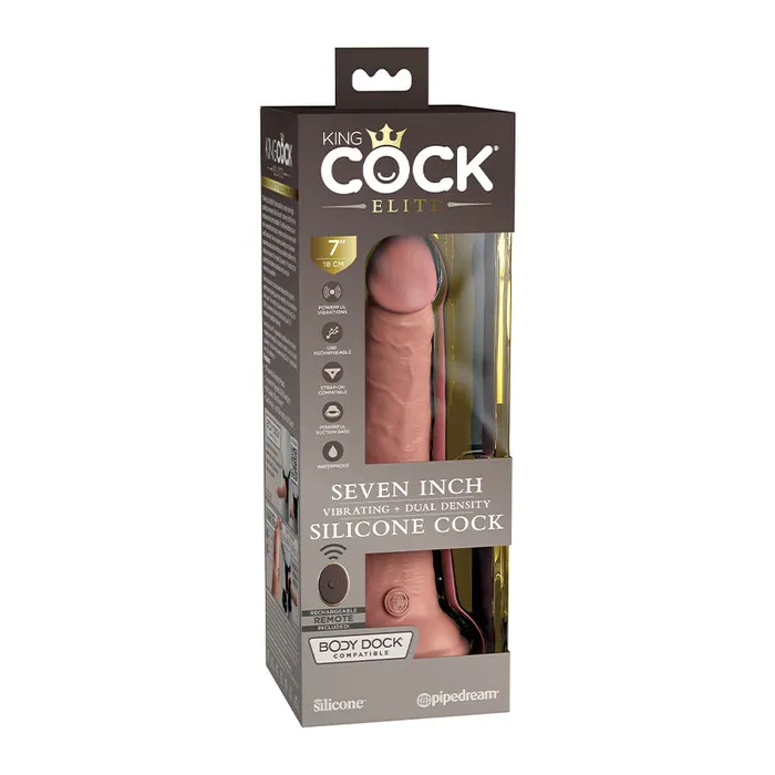 Nalpac Pipedream King Cock Elite 7 in Vibrating Dual Density Silicone Cock Rechargeable RemoteControlled Realistic Dildo With Suction Cup Beige Female Sex Toys Nalpac Pipedream King Cock Elite 7 in Vibrating Dual Density Silicone Cock Rechargeable RemoteControlled Realistic Dildo With Suction Cup Beige Female Sex Toys