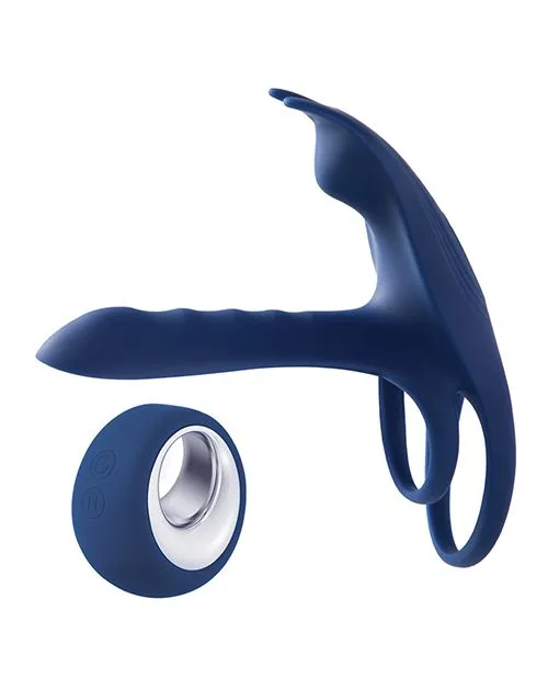 Blue Fox Vibrating Girth Enhancer Penis Sleeve Blue Honey Play Box Vibrators