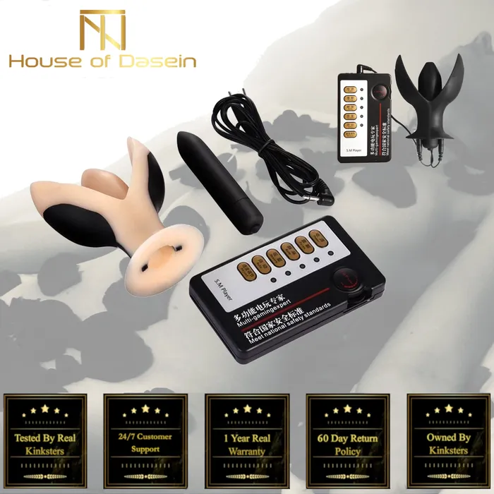 Anal House of Dasein Electro Medical Play Electro Shock Large Vibrating Butt Plug Anal Dilator Bullet Vibrator Bdsm