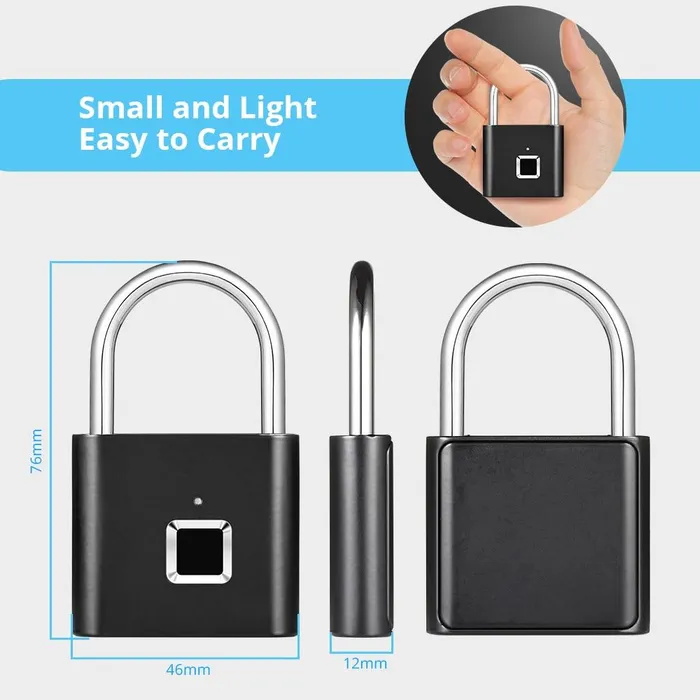 House of Dasein Dildos Door Locks Lock Mechanisms Smart Fingerprint Padlock Anti Theft Portable Black White Lock For Safety