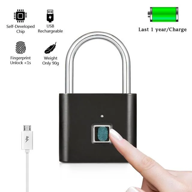 House of Dasein Dildos Door Locks Lock Mechanisms Smart Fingerprint Padlock Anti Theft Portable Black White Lock For Safety