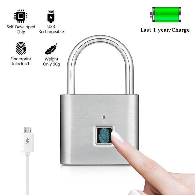 House of Dasein Dildos Door Locks Lock Mechanisms Smart Fingerprint Padlock Anti Theft Portable Black White Lock For Safety