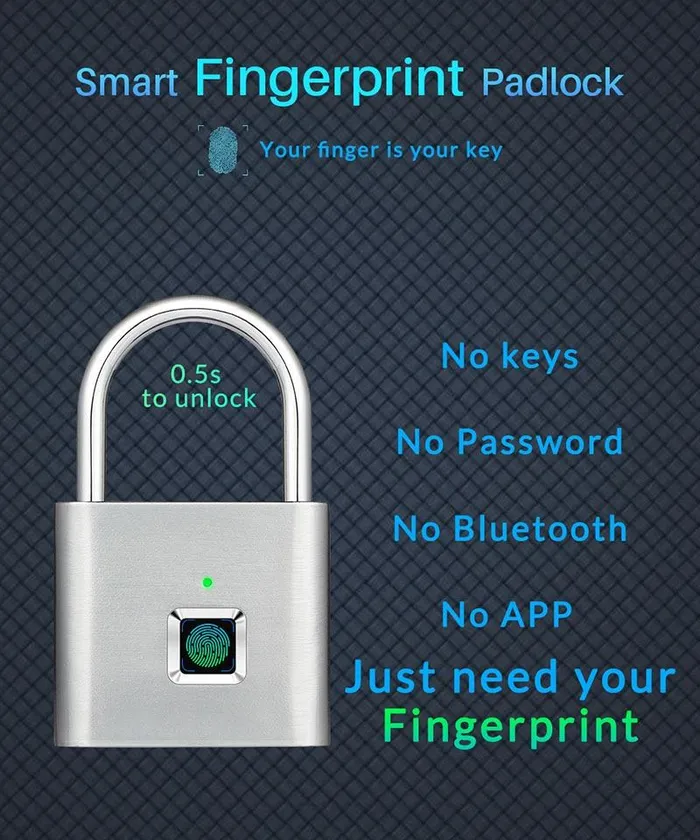 House of Dasein Dildos Door Locks Lock Mechanisms Smart Fingerprint Padlock Anti Theft Portable Black White Lock For Safety