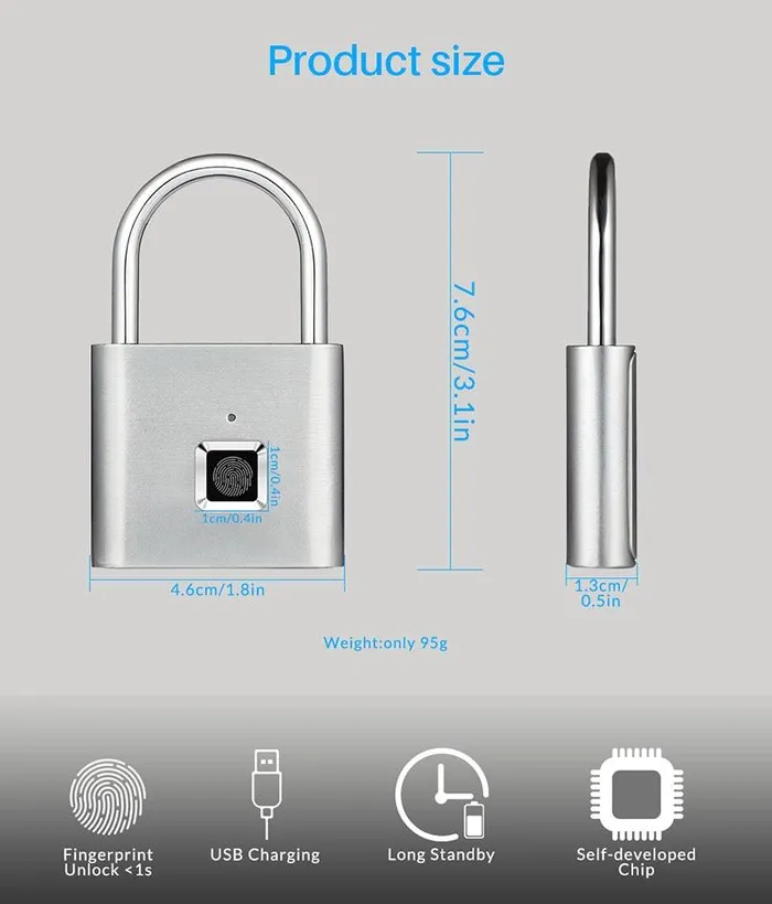 House of Dasein Dildos Door Locks Lock Mechanisms Smart Fingerprint Padlock Anti Theft Portable Black White Lock For Safety