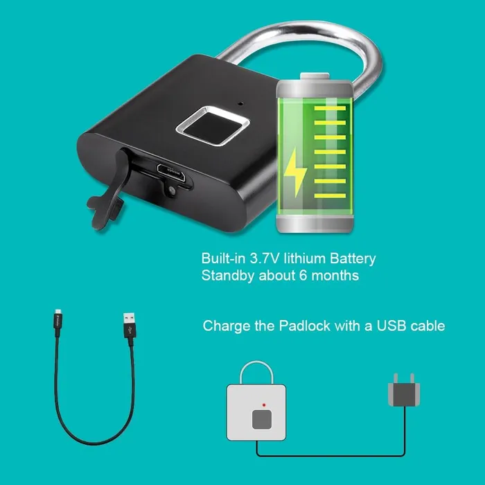 House of Dasein Dildos Door Locks Lock Mechanisms Smart Fingerprint Padlock Anti Theft Portable Black White Lock For Safety