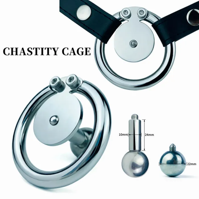 Male Sex Toys CHASTITY CAGE CO Detachable Negative Chastity Device with Belt