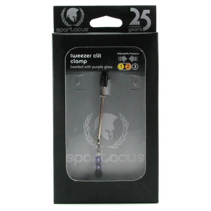 pink cherry Anal Spartacus Tweezer Clit Clamp with Purple Beads pink cherry Anal Spartacus Tweezer Clit Clamp with Purple Beads