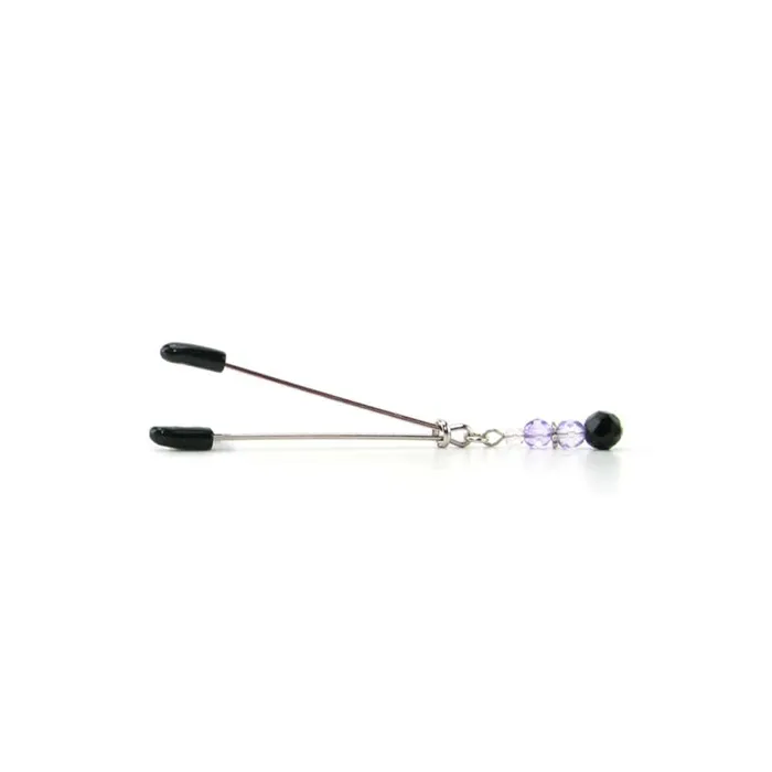 pink cherry Anal Spartacus Tweezer Clit Clamp with Purple Beads pink cherry Anal Spartacus Tweezer Clit Clamp with Purple Beads