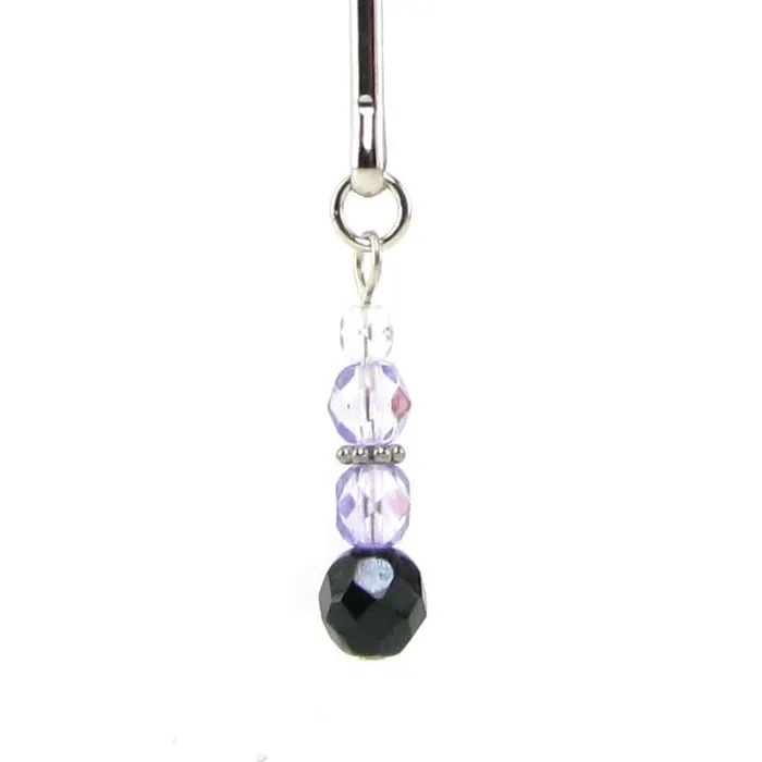 pink cherry Anal Spartacus Tweezer Clit Clamp with Purple Beads pink cherry Anal Spartacus Tweezer Clit Clamp with Purple Beads