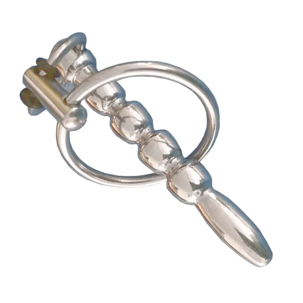 Solid Stainless Steel Sound With Cock Ring CHASTITY CAGE CO Male Sex Toys