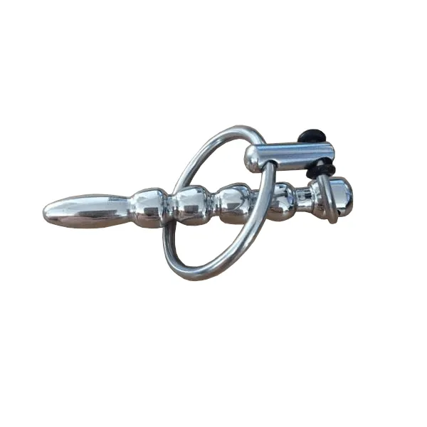 Solid Stainless Steel Sound With Cock Ring CHASTITY CAGE CO Male Sex Toys