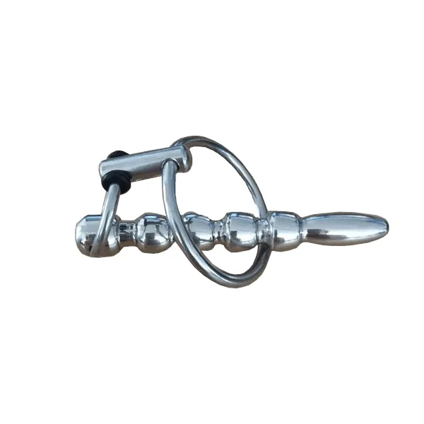 Solid Stainless Steel Sound With Cock Ring CHASTITY CAGE CO Male Sex Toys