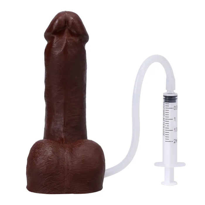 Tantus Female Sex Toys Pop N Play Silicone Squirting Packer Dildo Chocolate