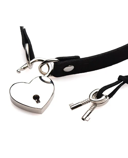 XR Brands Master Series LockIt Heart Lock and Key Choker Dildos XR Brands Master Series LockIt Heart Lock and Key Choker Dildos