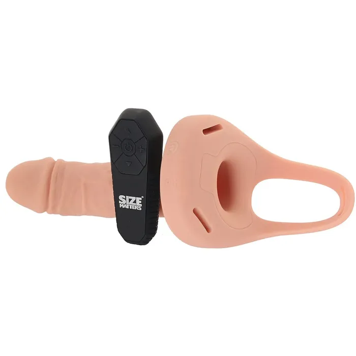 XR Brands Size Matters 2 Inch Remote Penis Sheath in Light pink cherry Anal