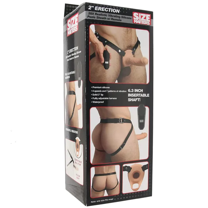 XR Brands Size Matters 2 Inch Remote Penis Sheath in Light pink cherry Anal