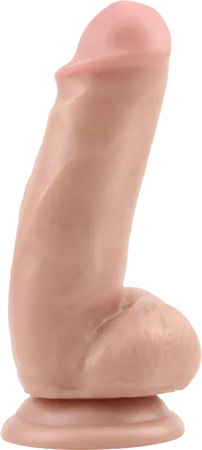 Dildos Rockstar FATBOY Dual Density Realistic Dildo with Balls and Suction Cup Mount Base 6 inch Flesh Claredale