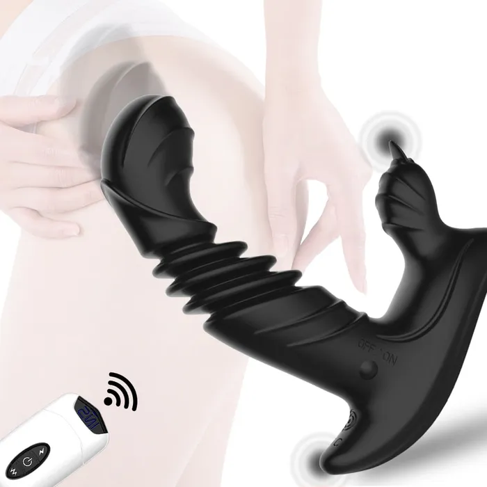 Lusty Age Anal Tongue Licking Telescopic Prostate Massage Remote Control Anal Plug Vibrator