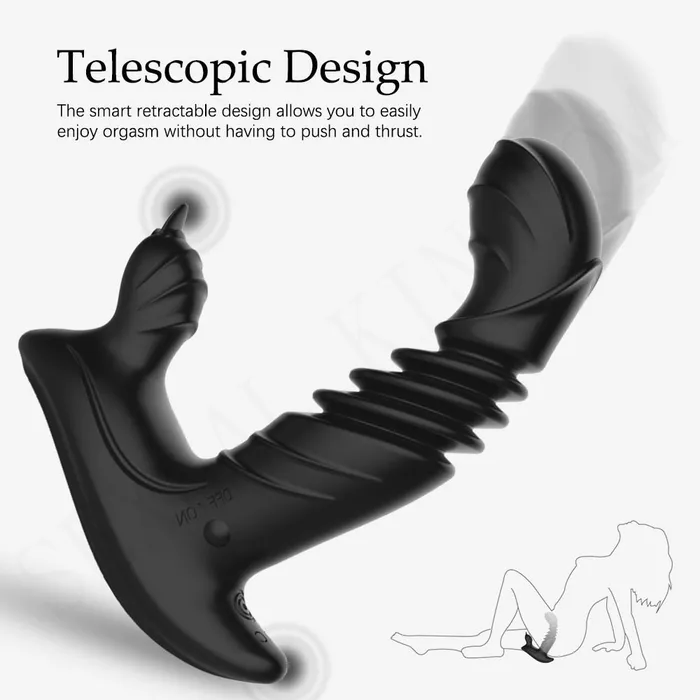 Lusty Age Anal Tongue Licking Telescopic Prostate Massage Remote Control Anal Plug Vibrator