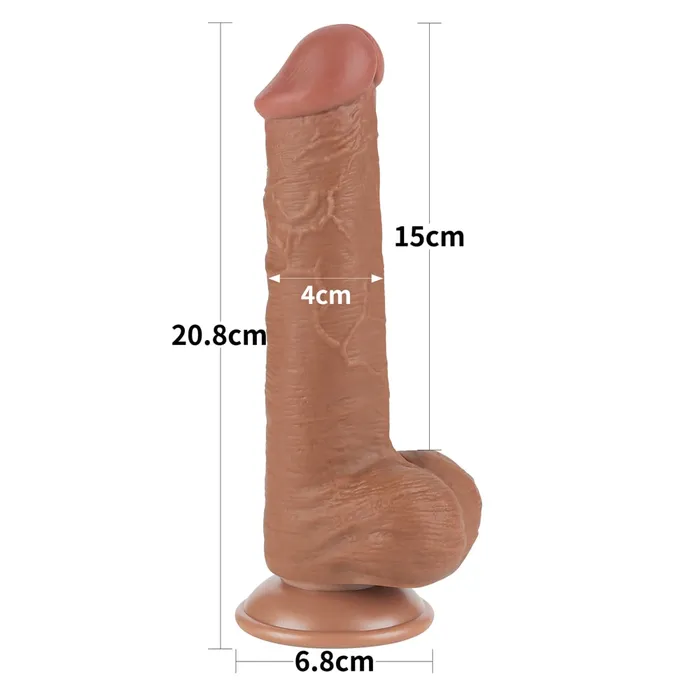 8 Sliding Skin Dual Density Dildo Brown LOVETOY Dildos