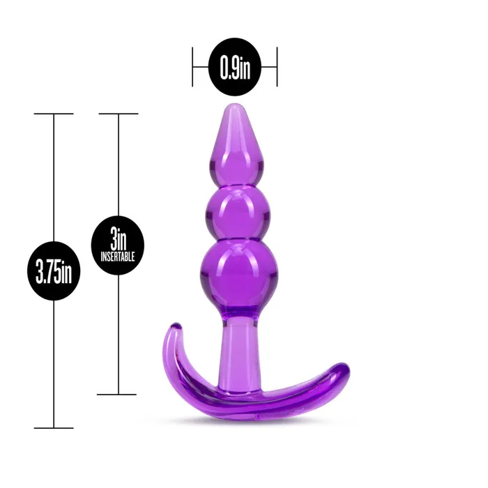 B Yours Triple Bead SeeThrough Anal Plug Purple Blush Anal B Yours Triple Bead SeeThrough Anal Plug Purple Blush Anal