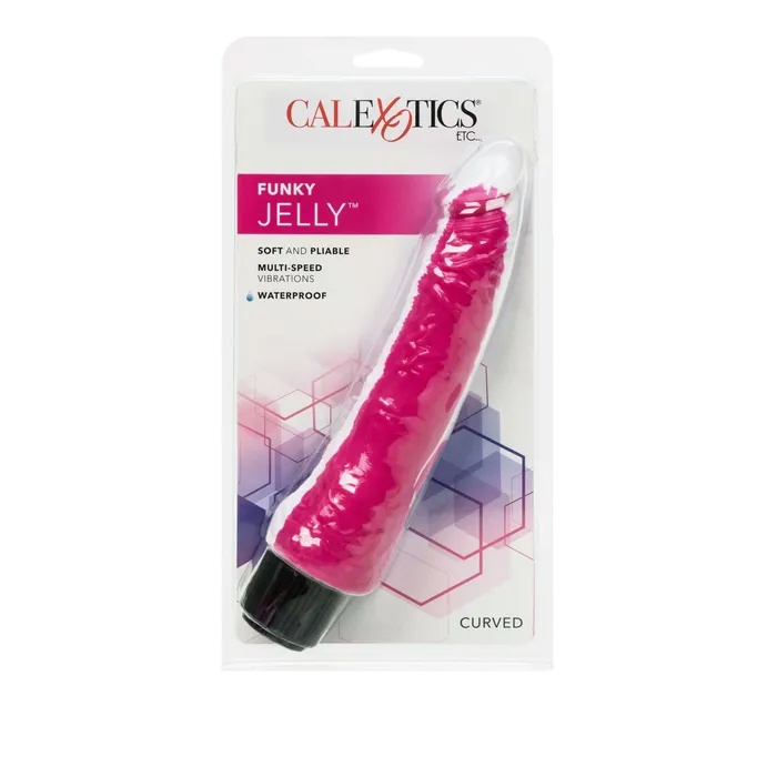 Vibrators CalExotics Funky Jelly Curved Stimulator PinkPurple Vibrators CalExotics Funky Jelly Curved Stimulator PinkPurple