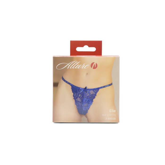 Allure Vibrators Allure Elle Lace G String Blue