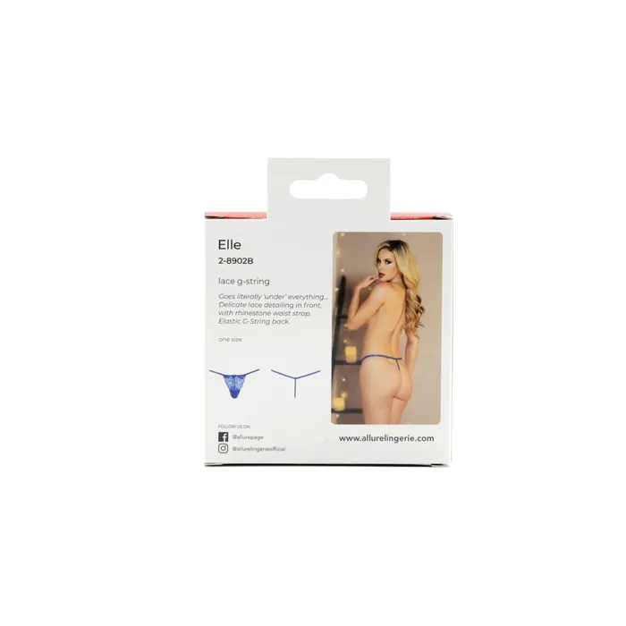 Allure Vibrators Allure Elle Lace G String Blue