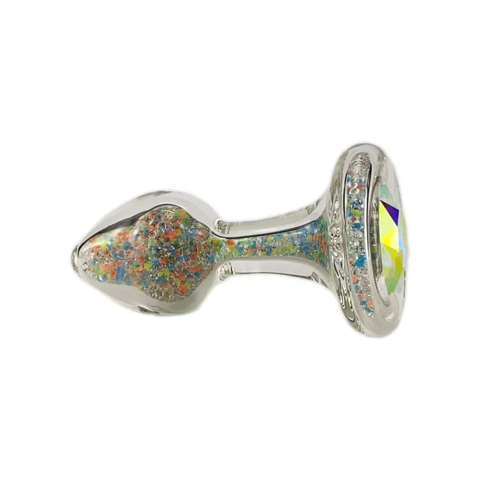 Crystal Delights Anal Sparkle Glow Butt Plug with Crystal Base 7 Colors