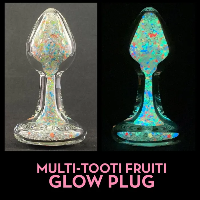 Crystal Delights Anal Sparkle Glow Butt Plug with Crystal Base 7 Colors