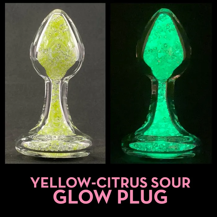 Crystal Delights Anal Sparkle Glow Butt Plug with Crystal Base 7 Colors