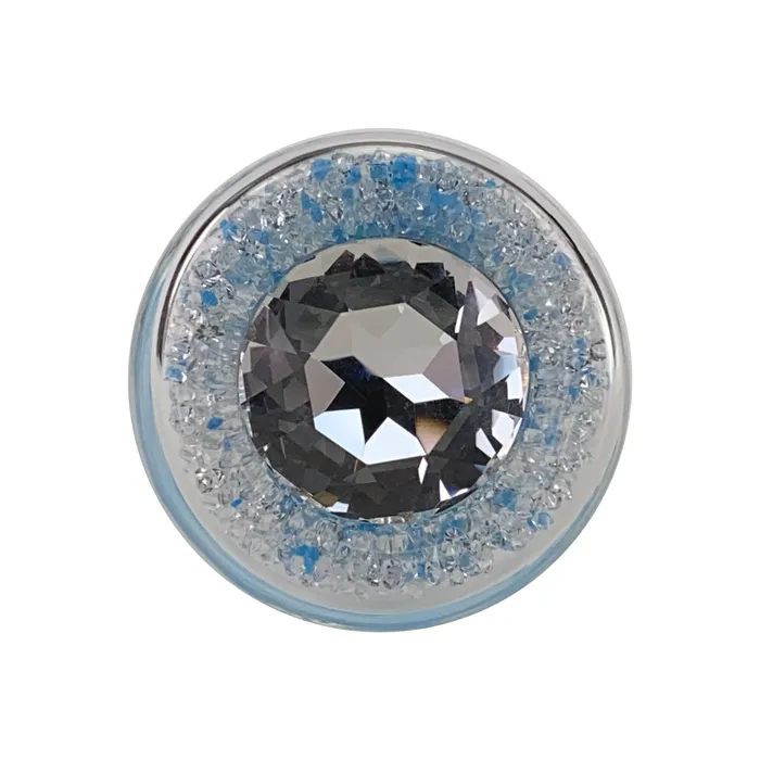 Crystal Delights Anal Sparkle Glow Butt Plug with Crystal Base 7 Colors