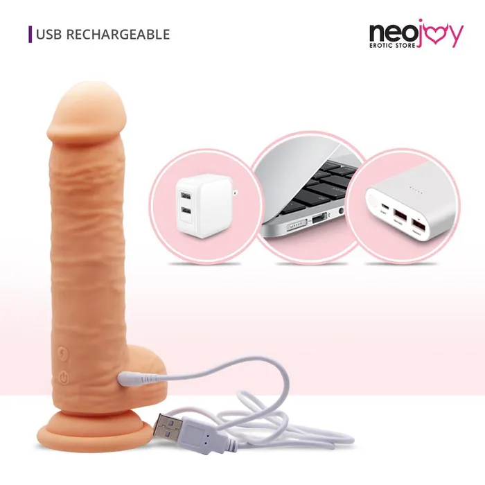 Dildos Neojoy Neojoy Mr Vibes Skinlike Realistic Vibrating Dildo Flesh With A Strong Suction Cup Flesh 20cm 79 inch
