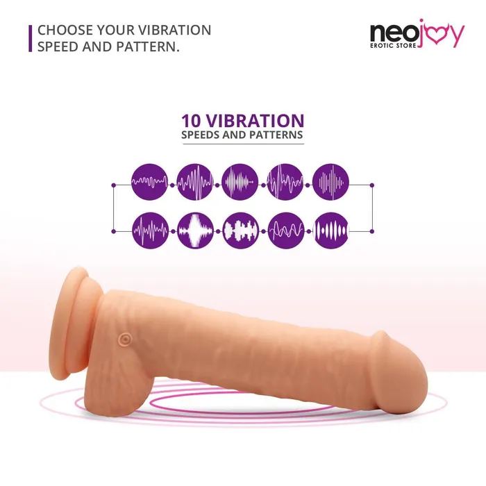 Dildos Neojoy Neojoy Mr Vibes Skinlike Realistic Vibrating Dildo Flesh With A Strong Suction Cup Flesh 20cm 79 inch