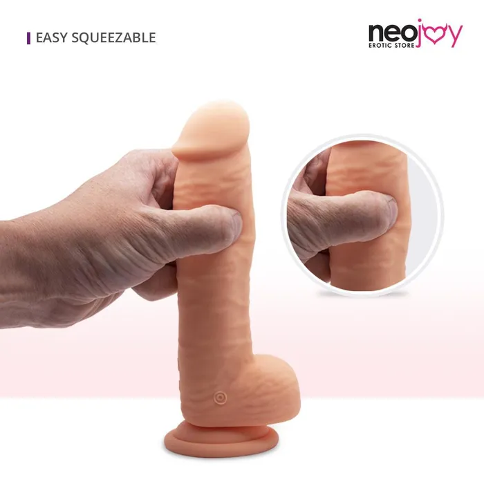 Dildos Neojoy Neojoy Mr Vibes Skinlike Realistic Vibrating Dildo Flesh With A Strong Suction Cup Flesh 20cm 79 inch