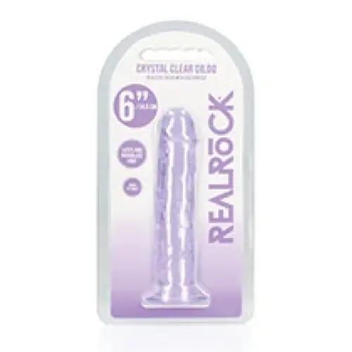 Dildos SHOTS AMERICA RealRock Crystal Clear Straight 7 in Dildo Without Balls Purple Dildos SHOTS AMERICA RealRock Crystal Clear Straight 7 in Dildo Without Balls Purple