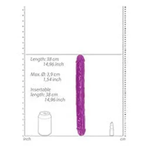 Dildos SHOTS AMERICA RealRock Glow in the Dark Double Dong 15 in DualEnded Dildo Neon Blue