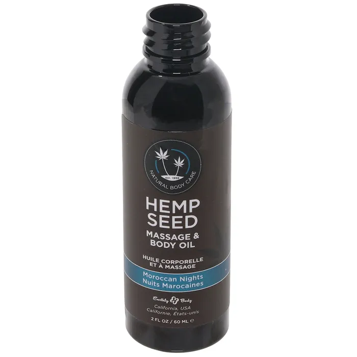 Earthly Body Hemp Seed Massage Oil 2oz60ml in Moroccan Nights Couples