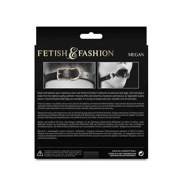Fetish Fashion Megan Ball Gag Black Ns Novelties INC Anal