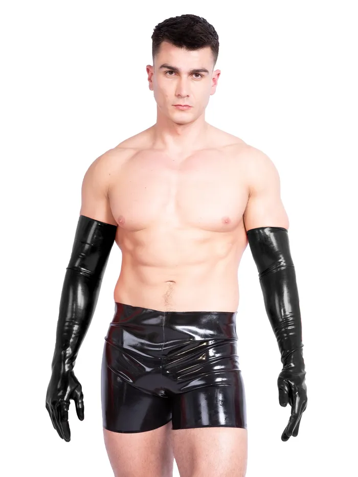 HonourSkintwocom Female Sex Toys Mens Moulded Shoulder Length Latex Gloves in Black HonourSkintwocom Female Sex Toys Mens Moulded Shoulder Length Latex Gloves in Black