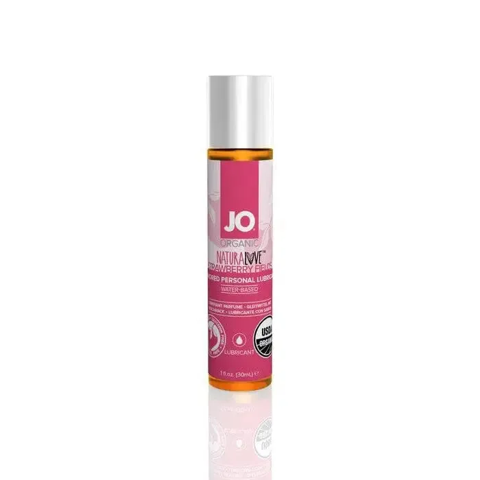 JO Sexual Health Wellbeing JO USDA Organic Strawberry Lubricant Natural Love 1 fl oz 30 ml