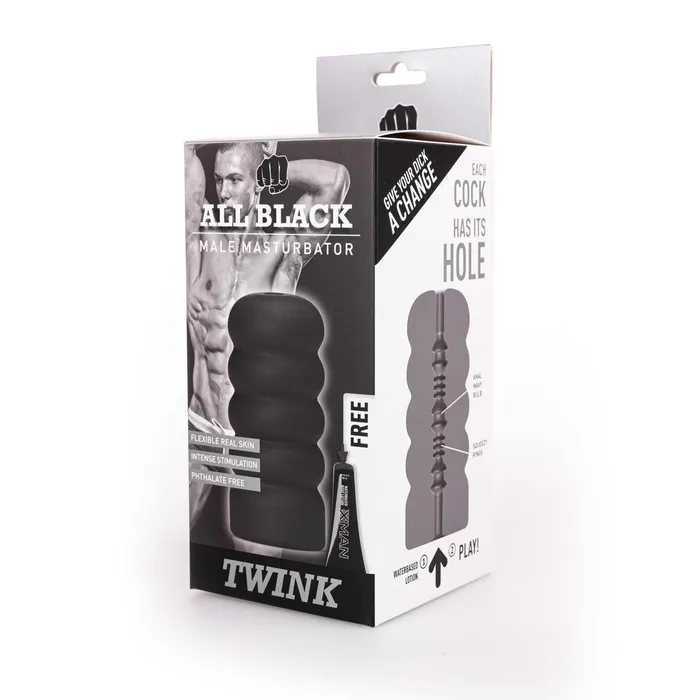 Male Sex Toys All Black ALL BLACK Twink Masturbator