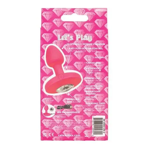 Male Sex Toys CalExotics Cheeky Gems Small Rechargeable Vibrating Probe Pink