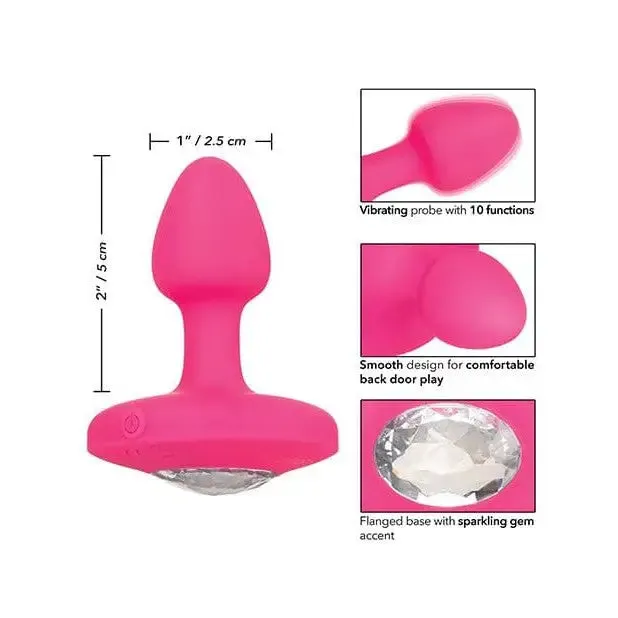 Male Sex Toys CalExotics Cheeky Gems Small Rechargeable Vibrating Probe Pink