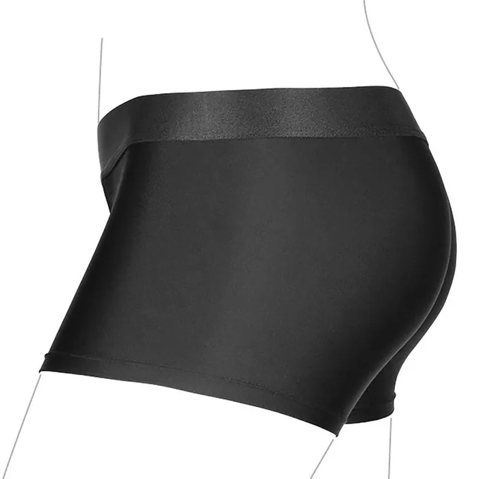 Ouch Black Vibrating Strapon Boxer in XSS Shots Toys Female Sex Toys