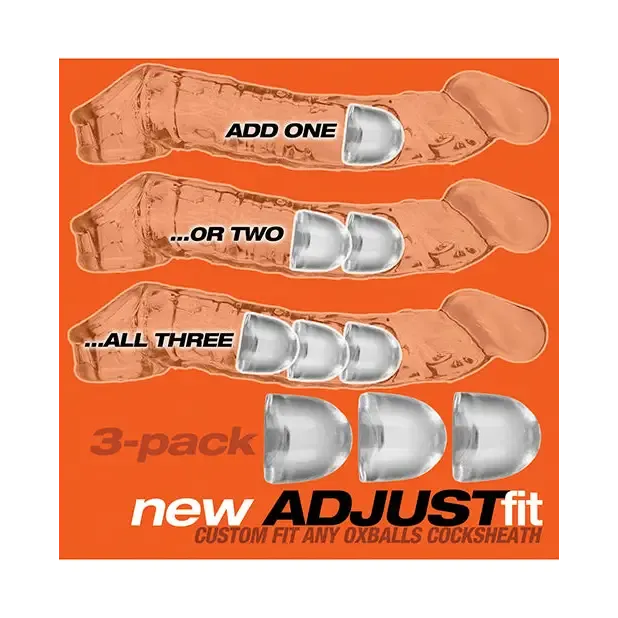 OXBALLS Anal OxBalls ADJUSTFIT INSERT 3Pack Clear OXBALLS Anal OxBalls ADJUSTFIT INSERT 3Pack Clear