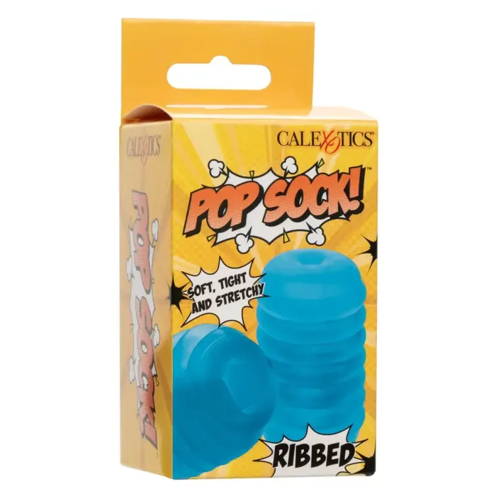 Pop Sock Ribbed Blue California Exotic Novelties Vibrators